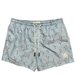 American Eagle flamingo swim trunks shorts size large